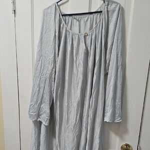 Light Blue Long Sleeve Nightgown 003